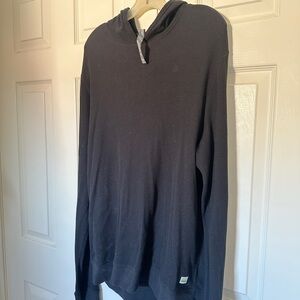 Vuori Mens Black Large Ribbed Hoodie